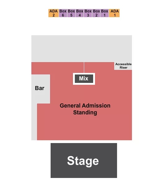 seating chart for Satellite Music Hall - GA/Boxes - eventticketscenter.com