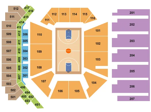 seating chart for Savage Arena - Basketball - eventticketscenter.com