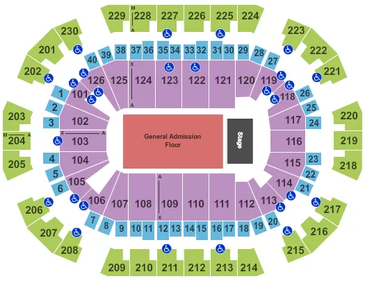 seating chart for Save Mart Center - End Stage GA Floor - eventticketscenter.com