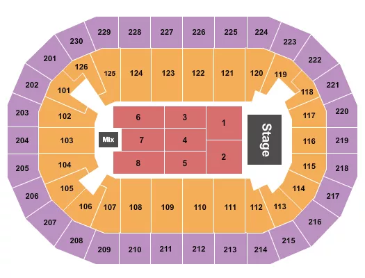 seating chart for Save Mart Center - Endstage Flr Rsrvd 1-7 - eventticketscenter.com