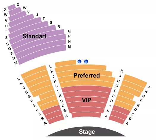 seating chart for Saxe Theater - Planet Hollywood Resort & Casino - VIP/Preferred/Standard - eventticketscenter.com