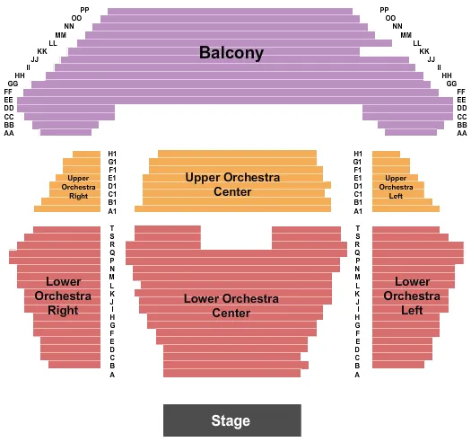 seating chart for The Schaefer Center for the Performing Arts - End Stage - eventticketscenter.com