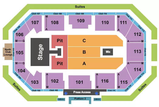 seating chart for Scheels Arena - Cole Swindell - eventticketscenter.com