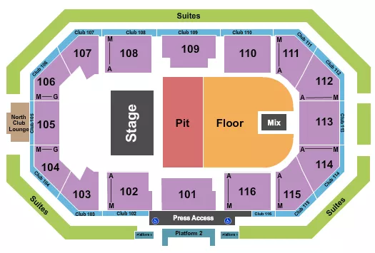 seating chart for Scheels Arena - Endstage Pit/Floor - eventticketscenter.com