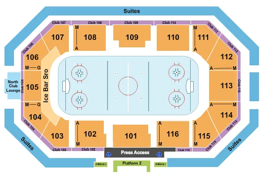 seating chart for Scheels Arena - Hockey - eventticketscenter.com