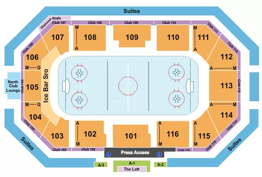 seating chart for Scheels Arena - Hockey - eventticketscenter.com
