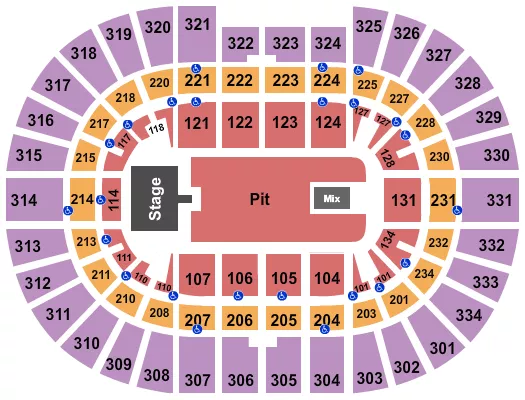 seating chart for Value City Arena at The Schottenstein Center - Endstage Pit Floor - eventticketscenter.com