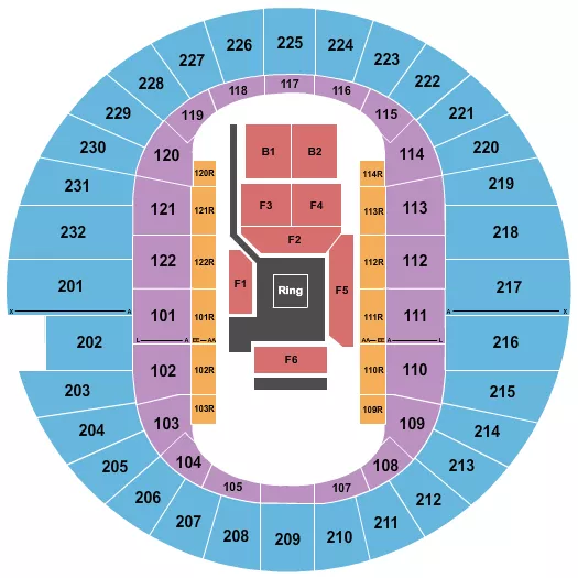 seating chart for Scope Arena - Boxing - eventticketscenter.com