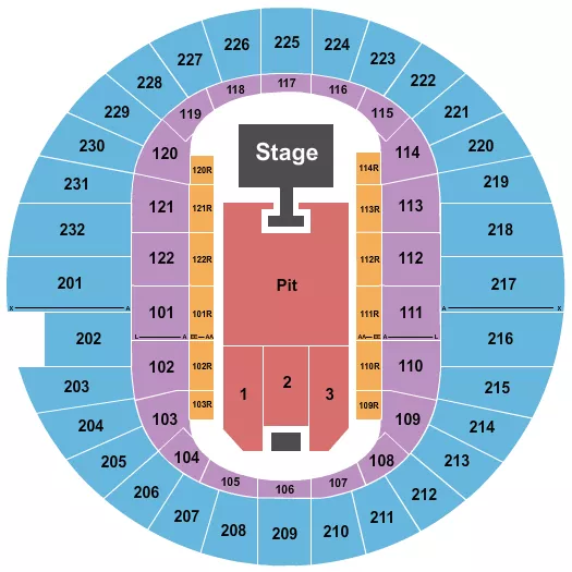 seating chart for Scope Arena - Endstage GA Pit W/ Catwalk & Risers - eventticketscenter.com