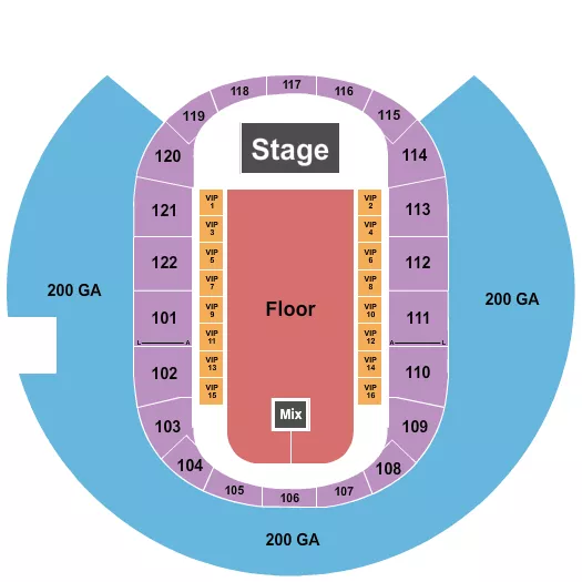 seating chart for Scope Arena - Endstage 200GA/Floor/VIP - eventticketscenter.com