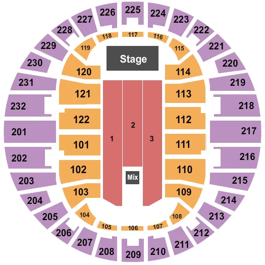 seating chart for Scope Arena - Endstage 3 - eventticketscenter.com