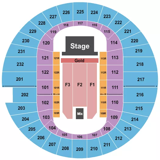 seating chart for Scope Arena - Endstage Gold Front 2 - eventticketscenter.com