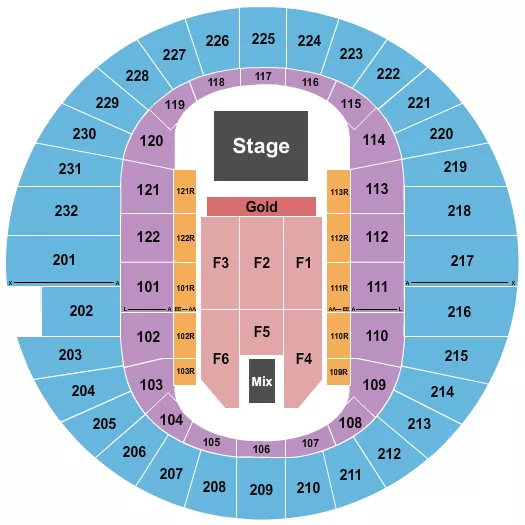 seating chart for Scope Arena - Journey & Toto 2024 - eventticketscenter.com