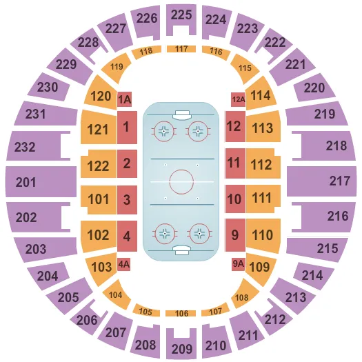 seating chart for Scope Arena - Hockey - eventticketscenter.com