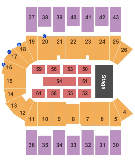 seating chart for Scotiabank Centre - End Stage - eventticketscenter.com