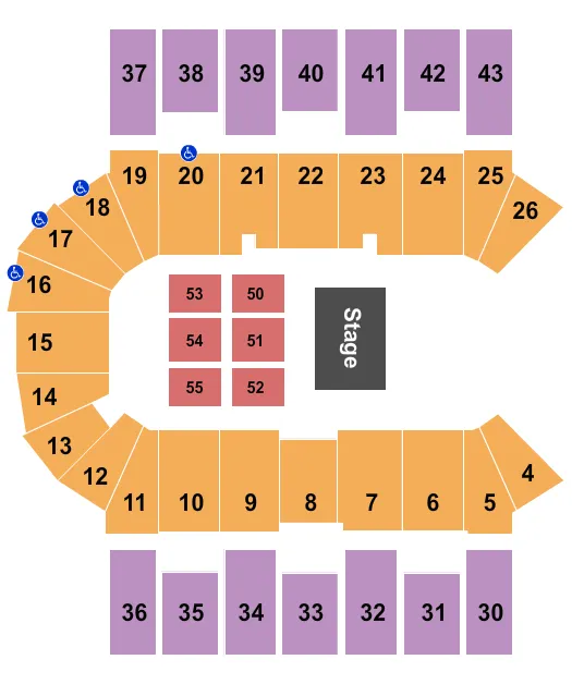 seating chart for Scotiabank Centre - Half House - eventticketscenter.com