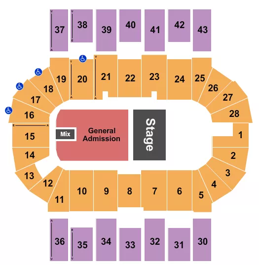 seating chart for Scotiabank Centre - Halfhouse GA - eventticketscenter.com
