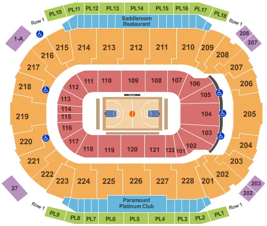 seating chart for Scotiabank Saddledome - Basketball - eventticketscenter.com