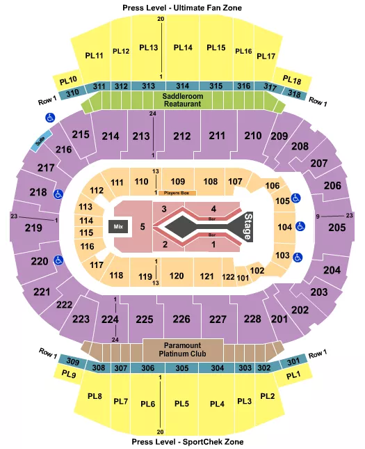 seating chart for Scotiabank Saddledome - Blake Shelton - eventticketscenter.com