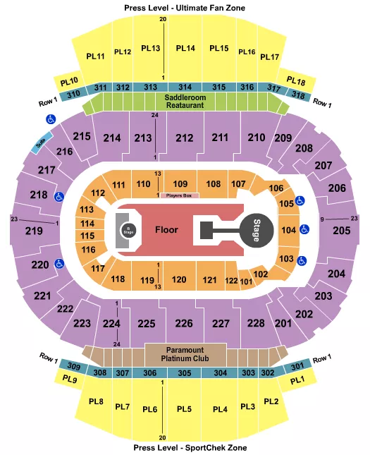 seating chart for Scotiabank Saddledome - Childish Gambino - eventticketscenter.com
