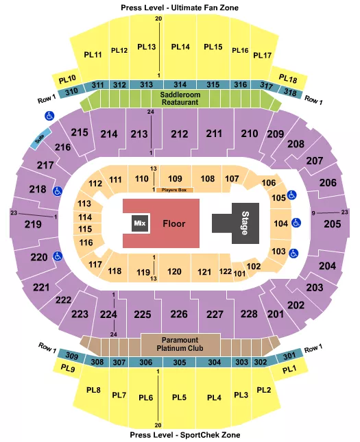 seating chart for Scotiabank Saddledome - Diljit Dosanjh - eventticketscenter.com