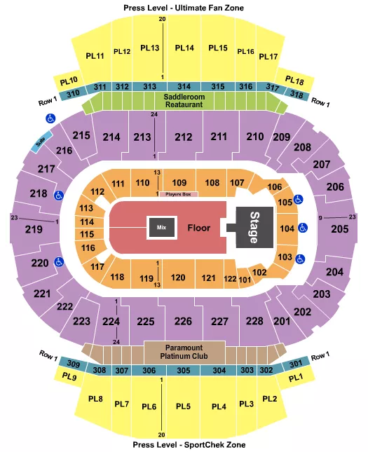 seating chart for Scotiabank Saddledome - Endstage GA Flr/Catwalk - eventticketscenter.com
