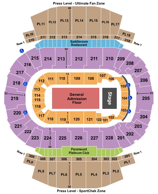 seating chart for Scotiabank Saddledome - Endstage GA Flr - eventticketscenter.com