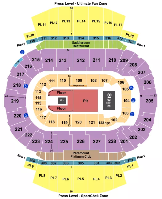 seating chart for Scotiabank Saddledome - Endstage GA Pit - eventticketscenter.com