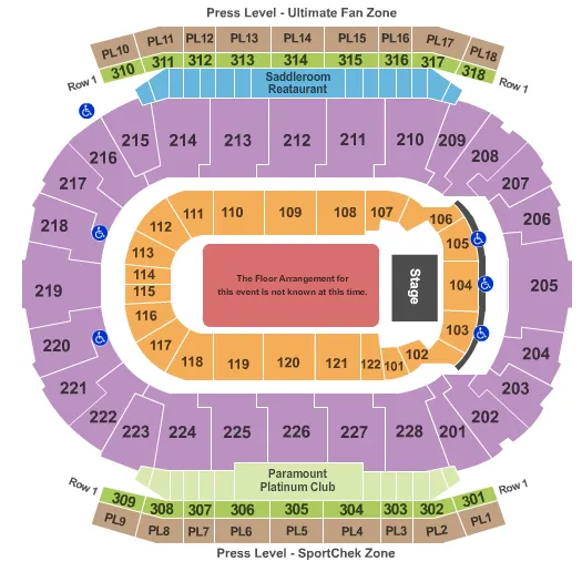 seating chart for Scotiabank Saddledome - Generic Floor - eventticketscenter.com