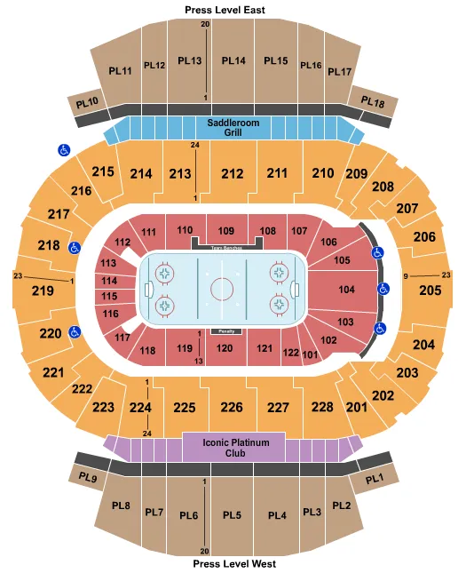 seating chart for Scotiabank Saddledome - Hockey 2 - eventticketscenter.com