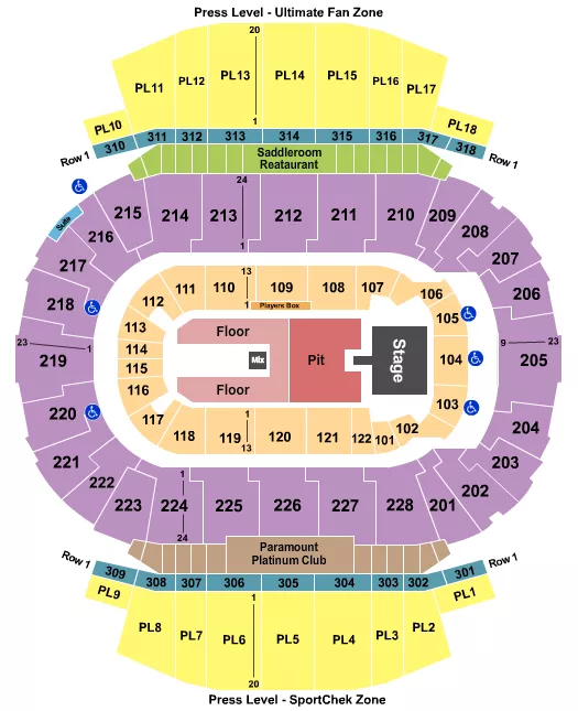 seating chart for Scotiabank Saddledome - Mother Mother - eventticketscenter.com