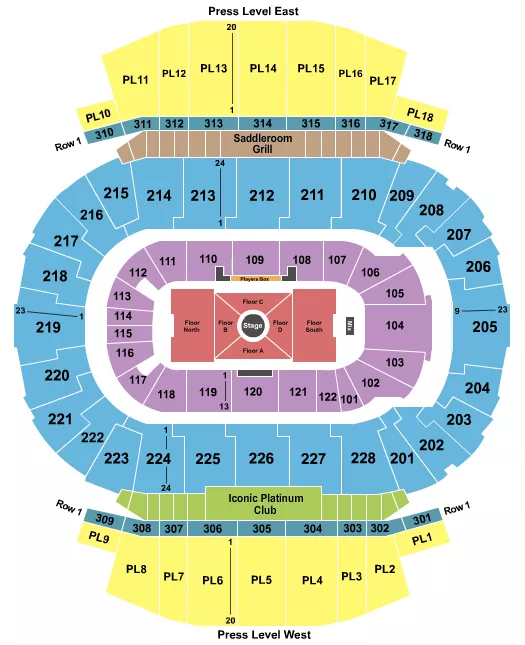 seating chart for Scotiabank Saddledome - Nate Bargatze - eventticketscenter.com