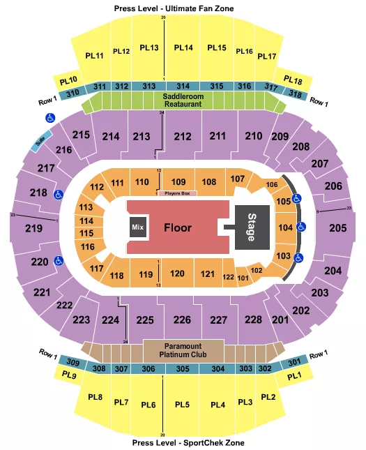 seating chart for Scotiabank Saddledome - Smashing Pumpkins - eventticketscenter.com