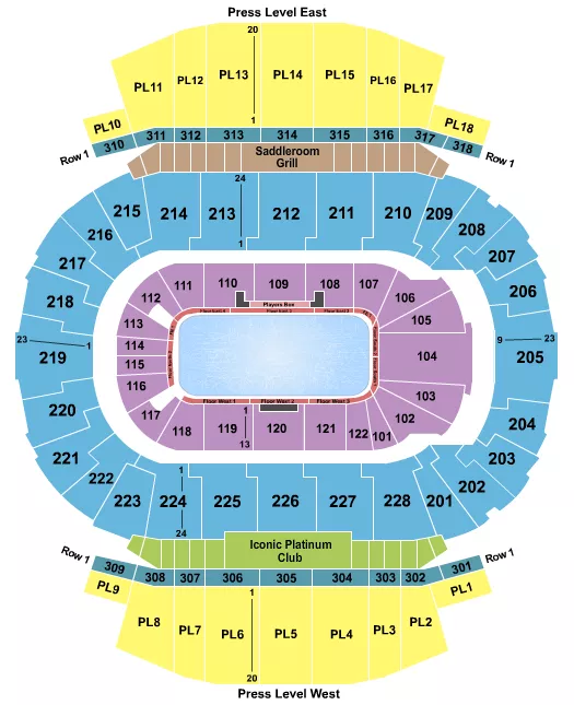 seating chart for Scotiabank Saddledome - Stars On Ice 2 - eventticketscenter.com
