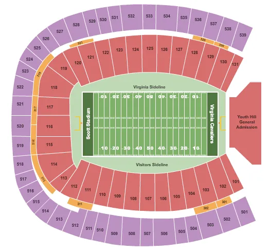 seating chart for Scott Stadium - Football - eventticketscenter.com