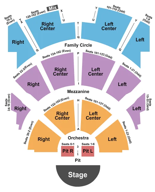 seating chart for Scottish Rite Auditorium - Collingswood - End Stage - eventticketscenter.com
