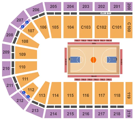 seating chart for NOW Arena - Basketball - eventticketscenter.com