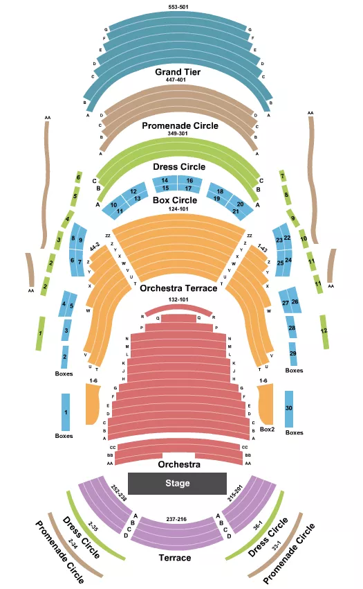 seating chart for Segerstrom Center For The Arts - Renee and Henry Segerstrom Concert Hall - End Stage - eventticketscenter.com