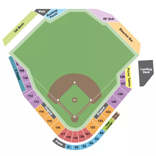 seating chart for Segra Stadium - Baseball - eventticketscenter.com