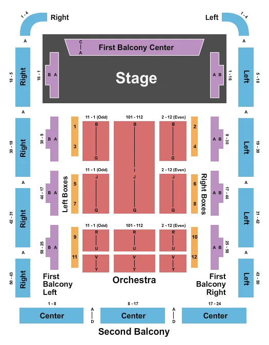 seating chart for Seiji Ozawa Hall at Tanglewood - Endstage - eventticketscenter.com