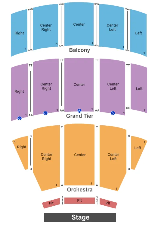 seating chart for Selena Auditorium - End Stage - eventticketscenter.com