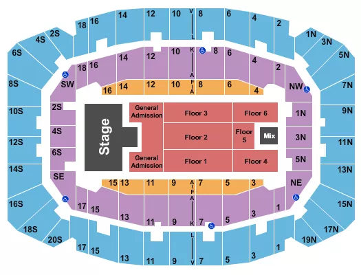 seating chart for Selland Arena at Fresno Convention Center - Parker McCollum - eventticketscenter.com