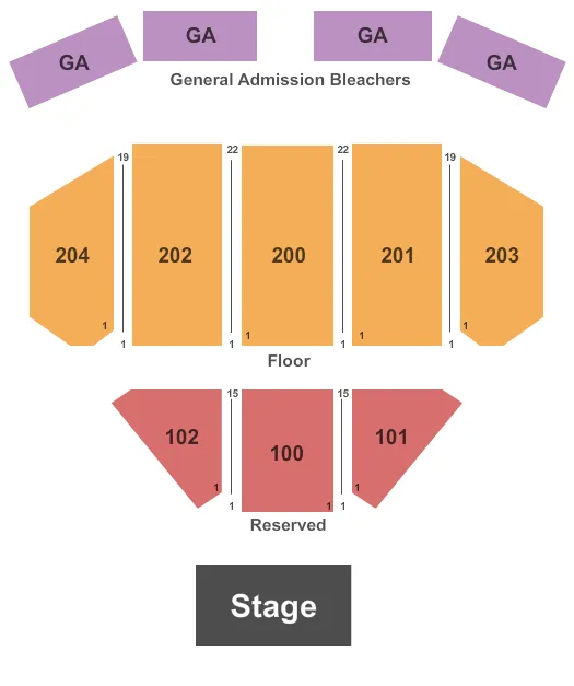 seating chart for Seneca Allegany Events Center At Seneca Allegany Resort & Casino - Outdoor Endstage - eventticketscenter.com