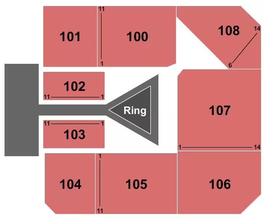 seating chart for Seneca Niagara Events Center At Seneca Niagara Resort & Casino - MMA 2 - eventticketscenter.com