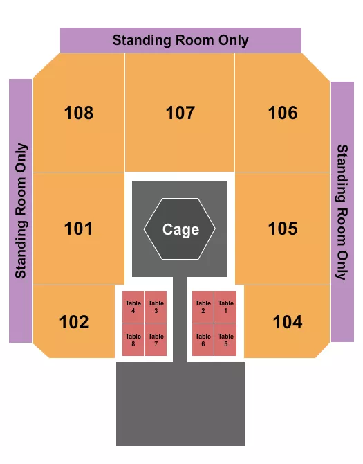 seating chart for Seneca Niagara Events Center At Seneca Niagara Resort & Casino - MMA - eventticketscenter.com