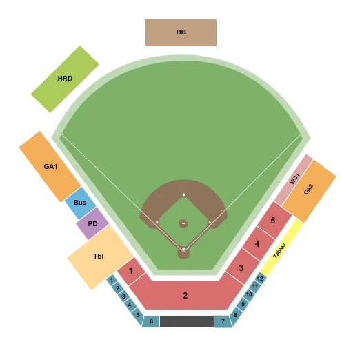 seating chart for Serauxmen Stadium - Baseball - eventticketscenter.com