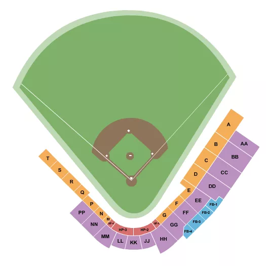 seating chart for Sewell Thomas Stadium - Baseball 2 - eventticketscenter.com
