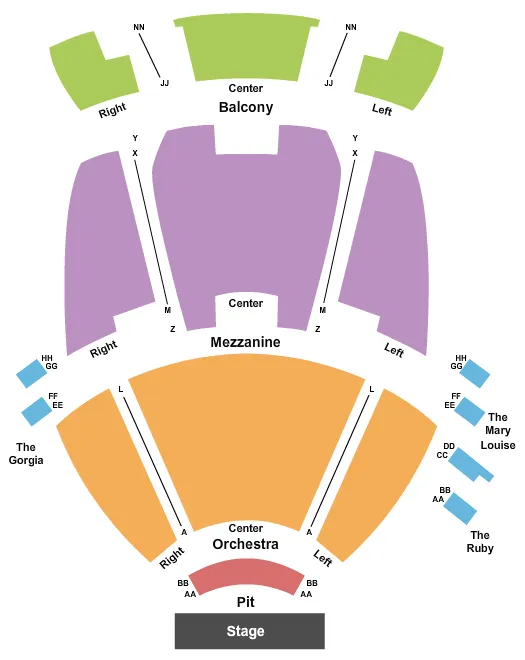 seating chart for Sharon L. Morse Performing Arts Center - End Stage - eventticketscenter.com