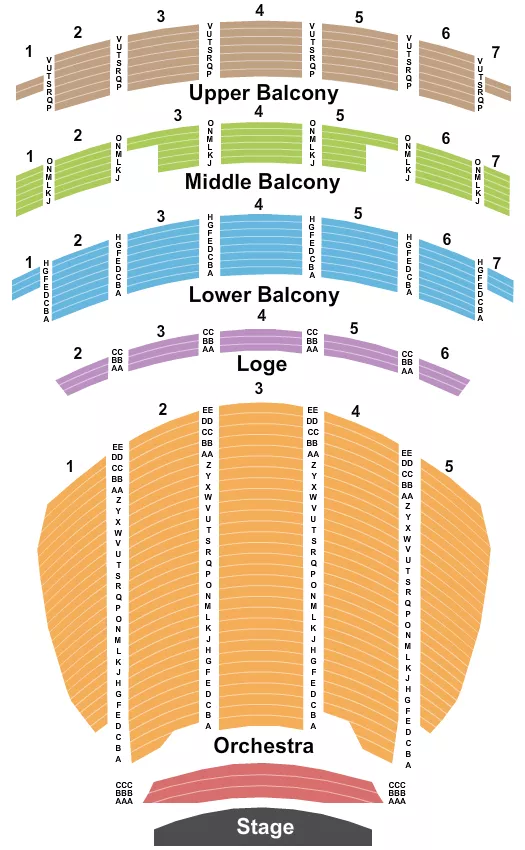 seating chart for Sheas Performing Arts Center - Endstage Pit - eventticketscenter.com