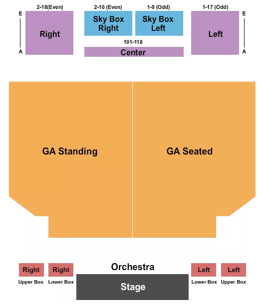 seating chart for Sherman Theater - KK'S Priest - eventticketscenter.com